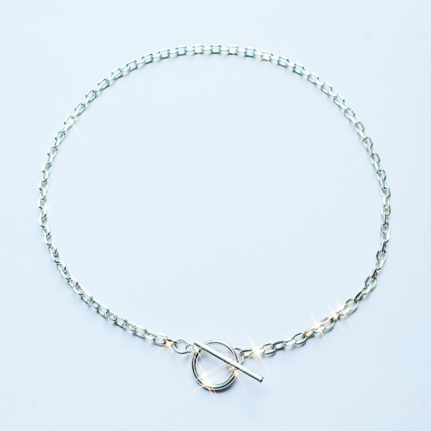 Sterling Silver Chain Necklace With Toggle Clasp