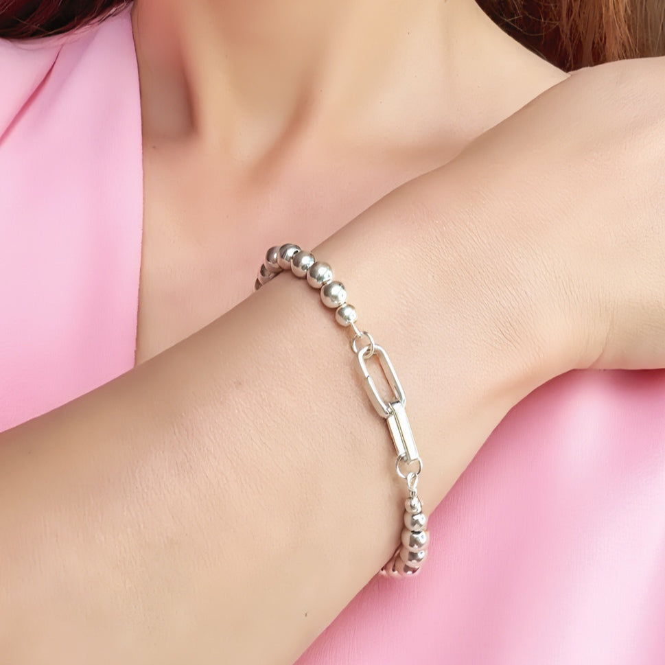 Silver Bead Bracelet