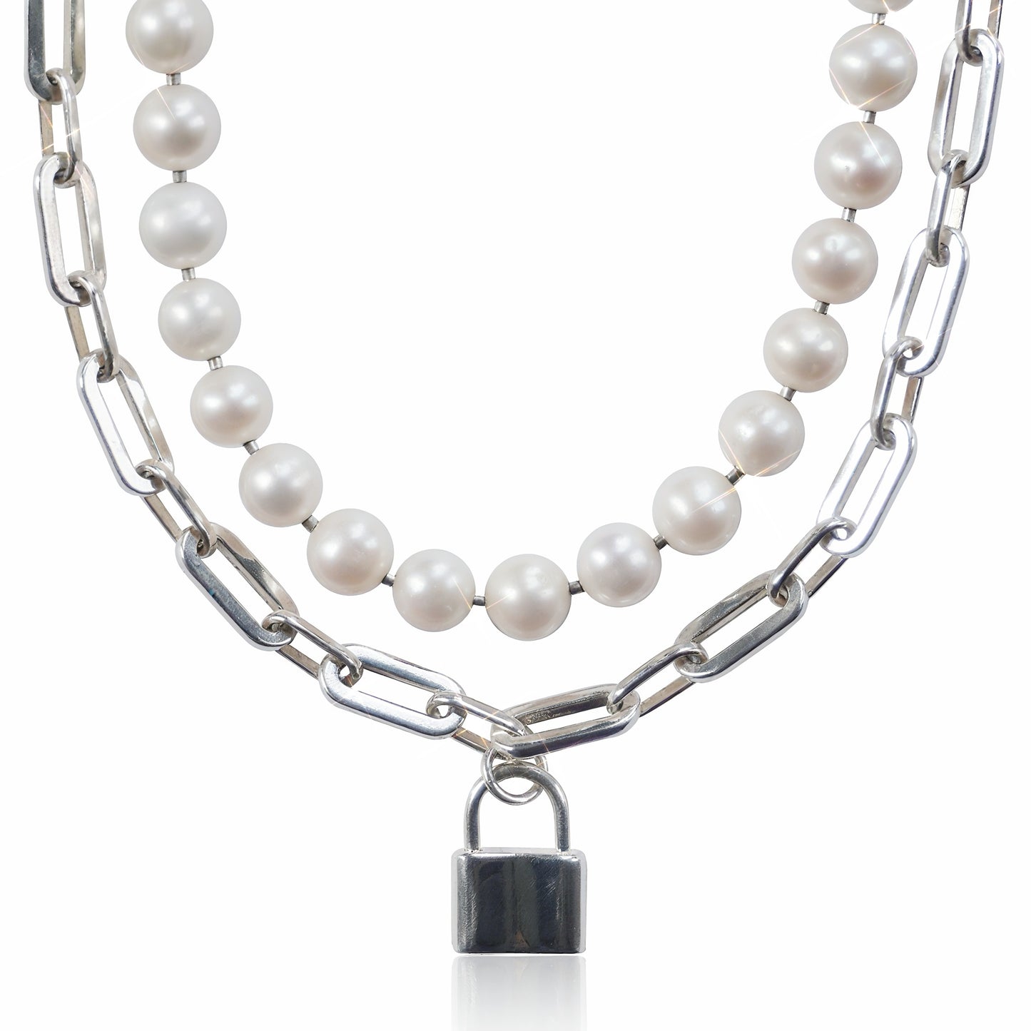 Sterling Silver Chain & Freshwater Pearl Necklace - Four Ways