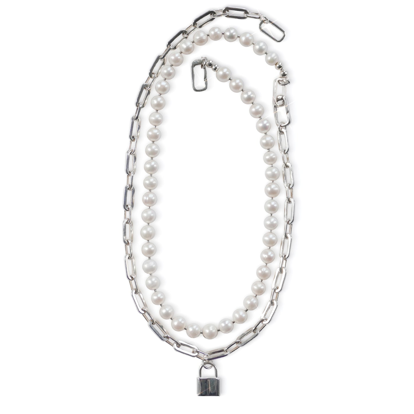 Sterling Silver Chain & Freshwater Pearl Necklace - Four Ways