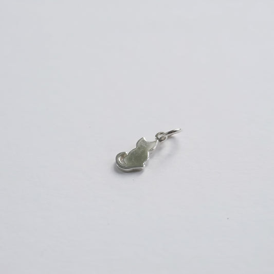 silver cat charm for necklace