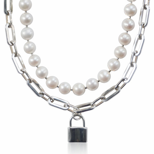 Sterling Silver Chain & Freshwater Pearl Necklace - Four Ways