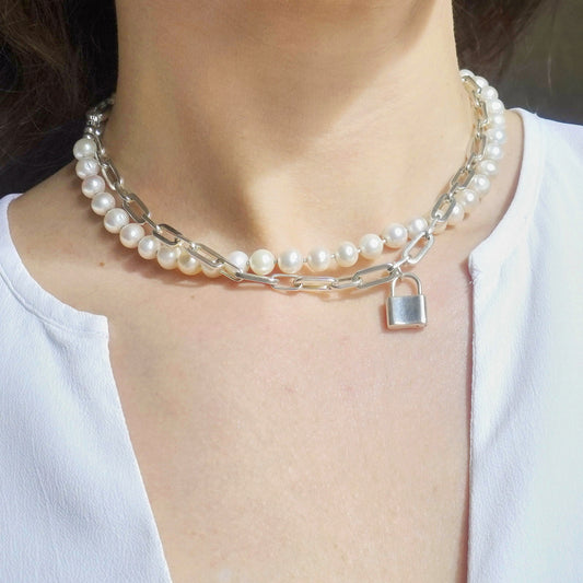 Sterling Silver Freshwater Pearl Necklace - 4-Way Wear