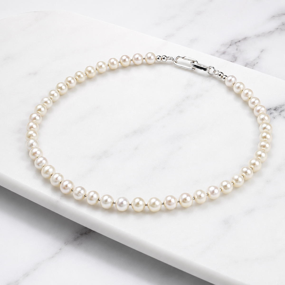 Sterling Silver Freshwater Pearl Necklace – 16" 925 Solid Silver